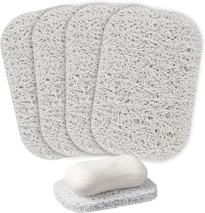 Yadream 4 Pack Gray BPA-Free Soap Savers Pads, Non-Slip Soap Holder, Self-Draining Soap Bars Holder, Suitable for Kitchen Bathroom Shower Travel Hotel