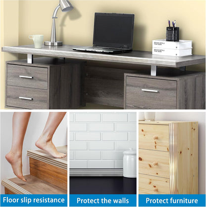 CHIDU Clear Wall Corner Protector Edge Guard, Peel and Stick Self Adhesive Flexible Inside & Outside Corner Molding Trim Strip for Wall Edge Ceiling Countertop Furniture Door Tables, 0.8IN x 3.2FT