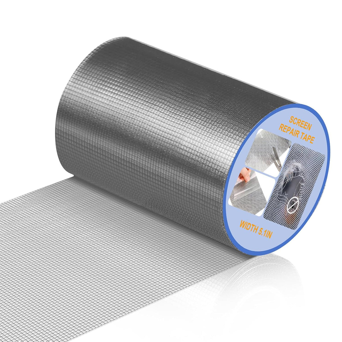 CroBlissful Extra Wide 5 inch x 20 ft Window Screen Tape Mesh Repair Strong Adhesive Waterproof Fiberglass Screen Repair Kit Patch for Window Door Tears Holes(Black)