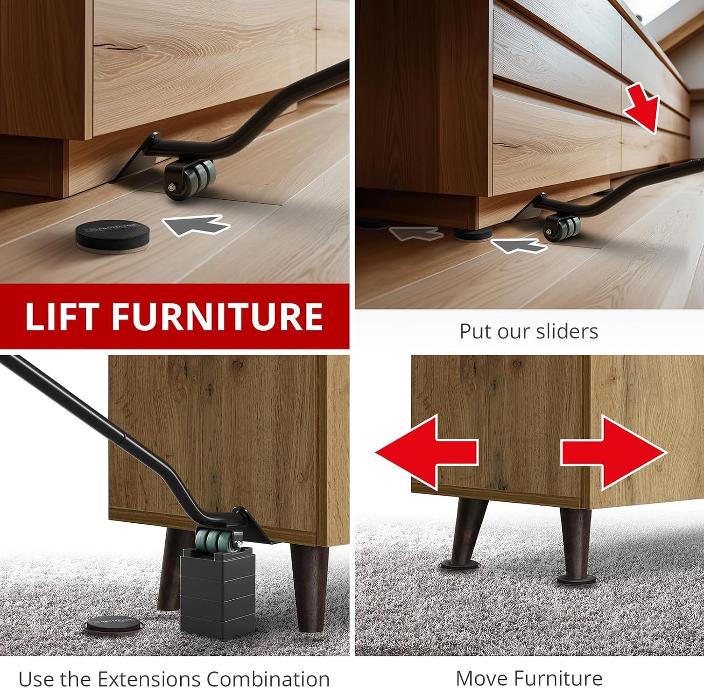 X-Protector Felt Furniture Sliders for Hardwood Floors 24 PCS 1” - Self-Adhesive Furniture Slider - Heavy-Duty Furniture Movers for Hard Surfaces - Felt Sliders - Move Your Furniture Easily!