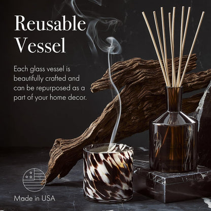 LAFCO New York Classic Reed Diffuser, Sea & Dune - 6 oz - Up to 3 Months Fragrance Life - Reusable Glass Vessel - Natural Wood Reeds - Made in The USA