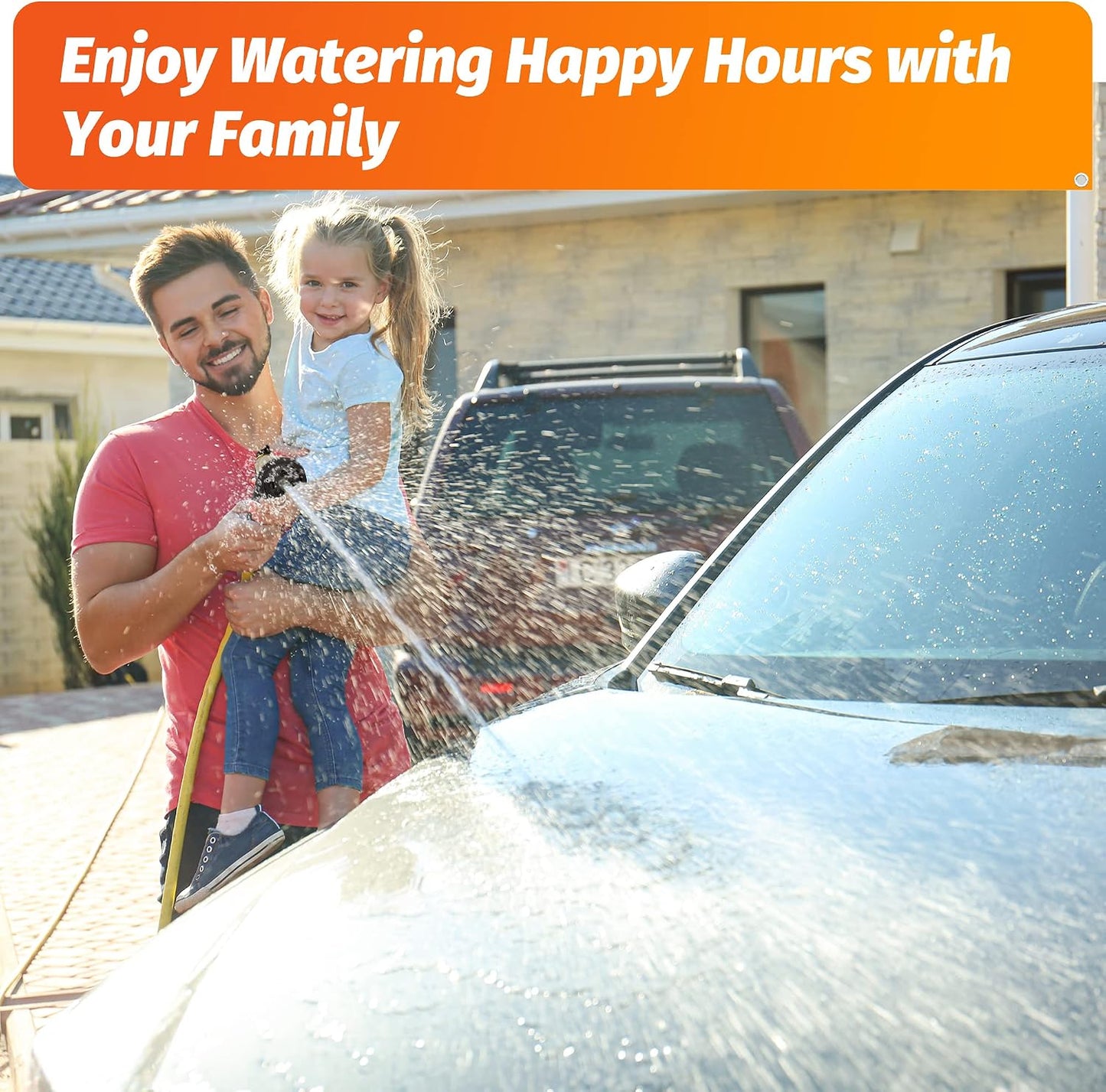 AUTOMAN Garden Nozzle Sprayer, High Pressure Spray Nozzle, 100% Metal Water Hose Nozzle, 7 Patterns Watering Nozzle, Heavy Duty Sprayer Garden Nozzle for Watering Plants & Lawns, Washing Cars & Pets