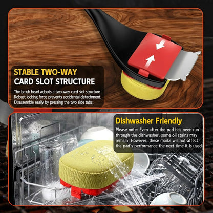 Bristle Free Grill Brush with Scraper, 4 Cleaning Head BBQ Grill Cleaning Brush, Dishwasher-Safe Grill Cleaner Tool for Gas,Charcoal,Ceramic