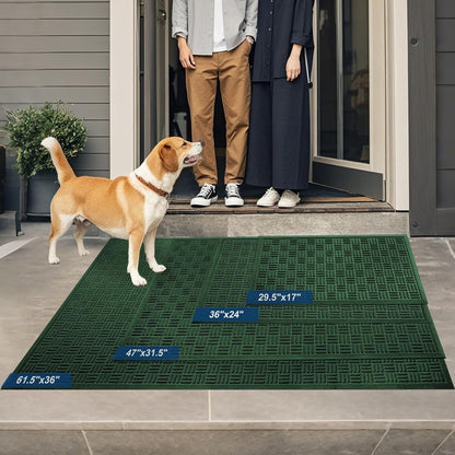 Mibao Front Door Mat, Heavy Duty Durable Welcome Mat for Outdoor Indoor, Dirt Trapper Waterproof Super Absorbent Door Mat for Entryway Outside Patio Porch, 29.5" x 17", Grey