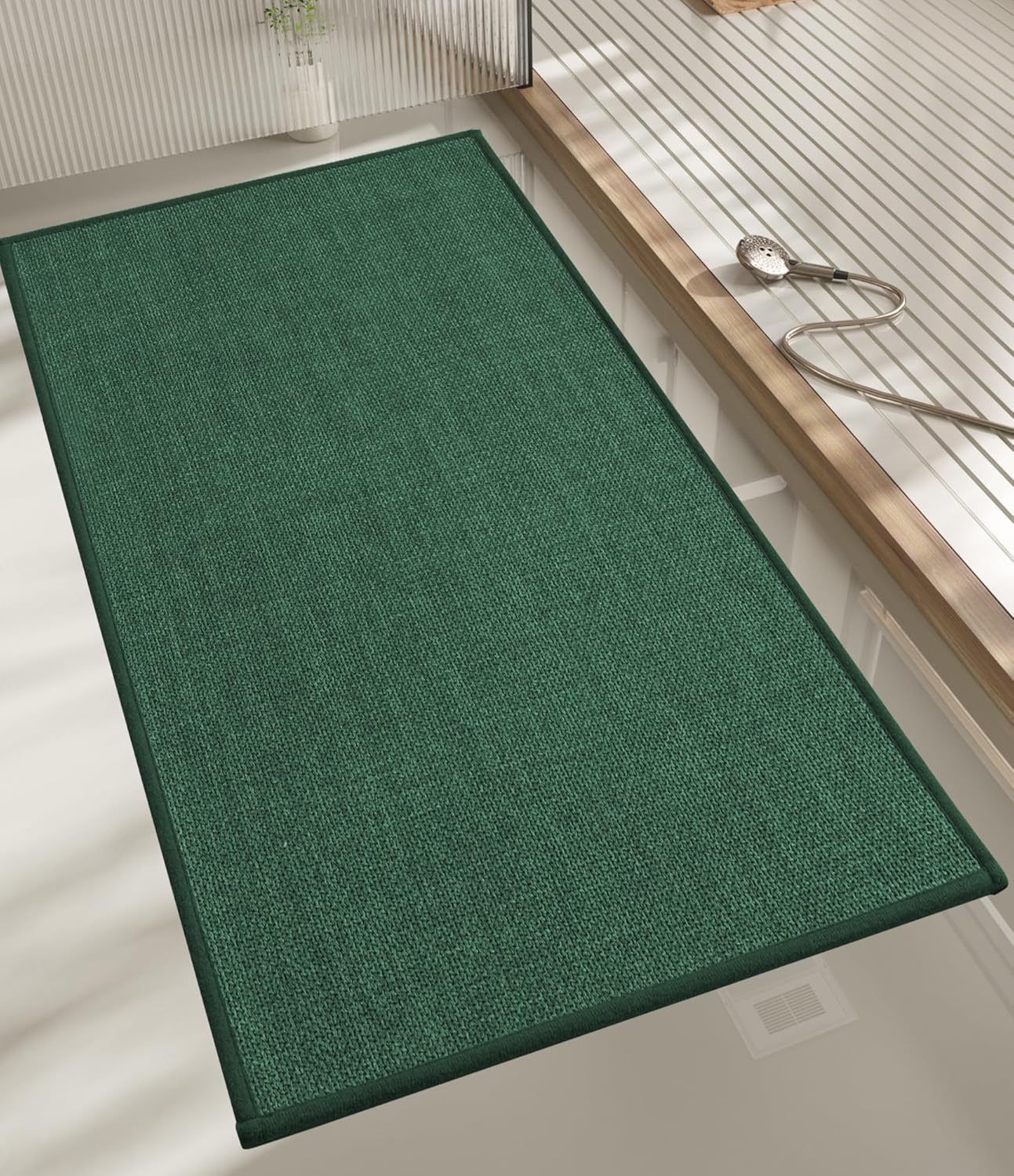 chakme Bathroom Rugs Mat 24x17, Ultra Thin Non Slip Bath Mat Small Quick Dry Absorbent Bath Mat for Bathroom Floor, (Dark Beige, 24"x17")