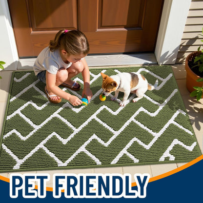 OLANLY Front Door Mat, Non-Slip Rubber Backing, Dirt Resistant and Absorbent, Washable, Easy to Clean Low-Profile Indoor Doormat for Back Door, Entryway, Inside Entrance, 32x20, Grey