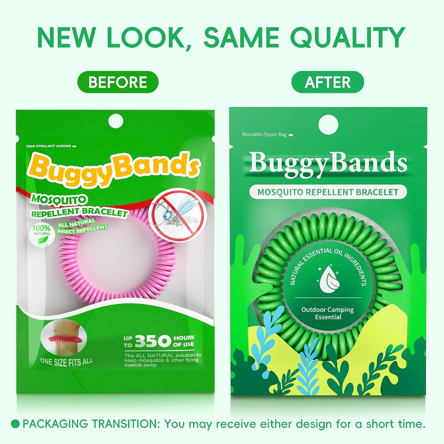 BuggyBands 48 Pack Mosquito Repellent Bracelets for Adults & Kids, Individually Wrapped, DEET Free Natural and Waterproof Bands