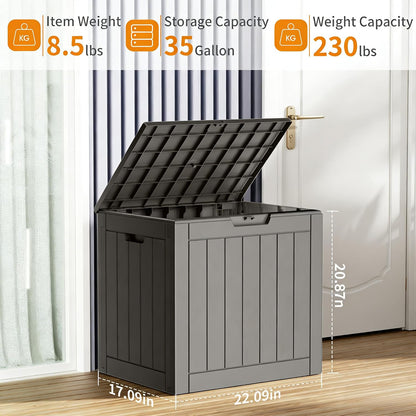 320 Gallon Outdoor Storage Box,Large Waterproof UV Resistant Deck Box,Lockable Storage Container for Patio Furniture Cushions Garden Tools and Pool Accessories(Black)