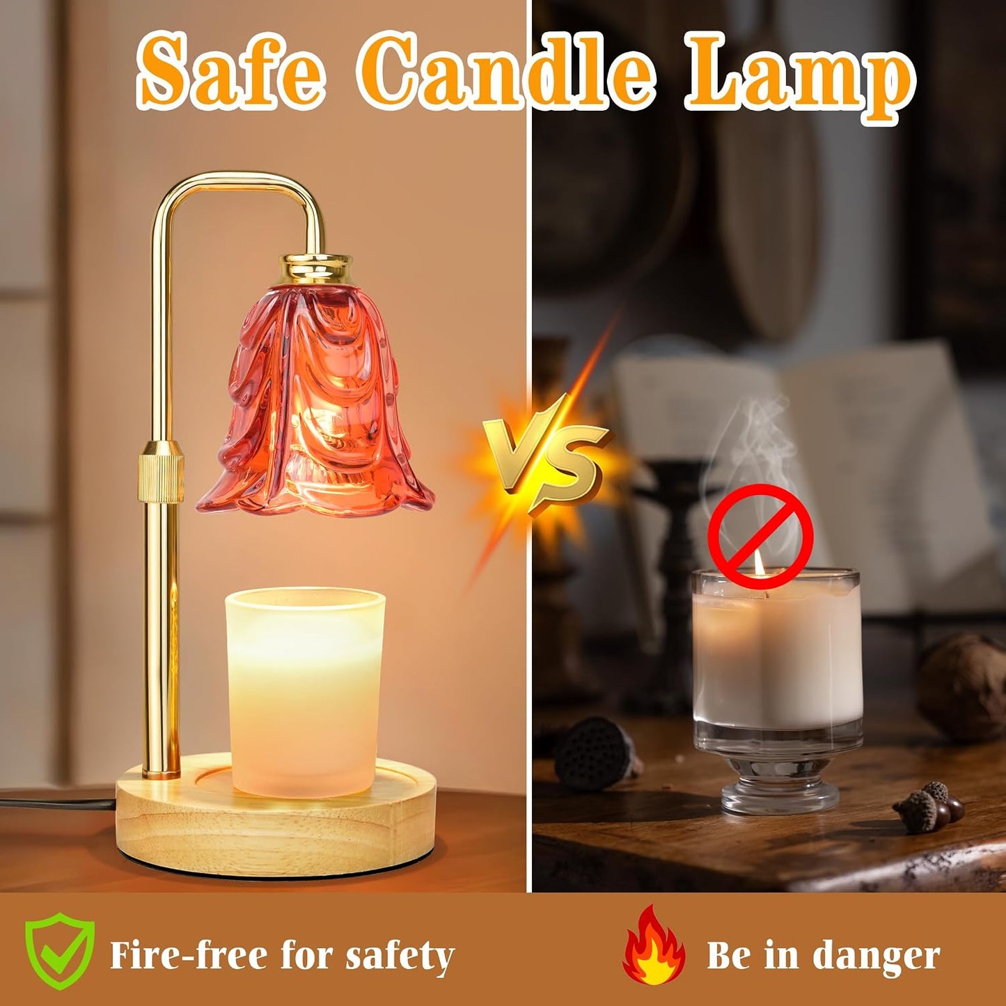 Candle Warmer Lamp with Timer Dimmer, Adjustable Height Pink Tulip Candle Wax Warmer, Christmas Birthday Gift for Mom Women,House Warming Gifts for New Home Bedroom Decor,Flower Pink