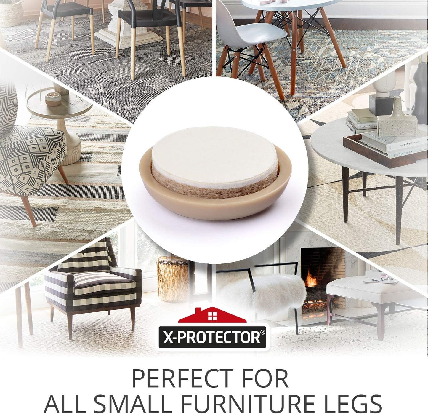 Chair Sliders X-PROTECTOR – Furniture Sliders 40 pcs Carpet Sliders 1” – The Best Furniture Moving Pads – Premium Chair Leg Floor Protectors – Slide Effortlessly with Chair Pads & Protect Your Floor!