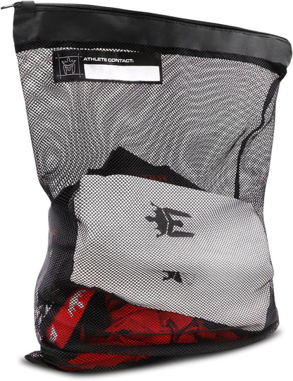 Meister Athlete Wash Bag - Mesh Sports Laundry Bag w/Zipper Lock - Black