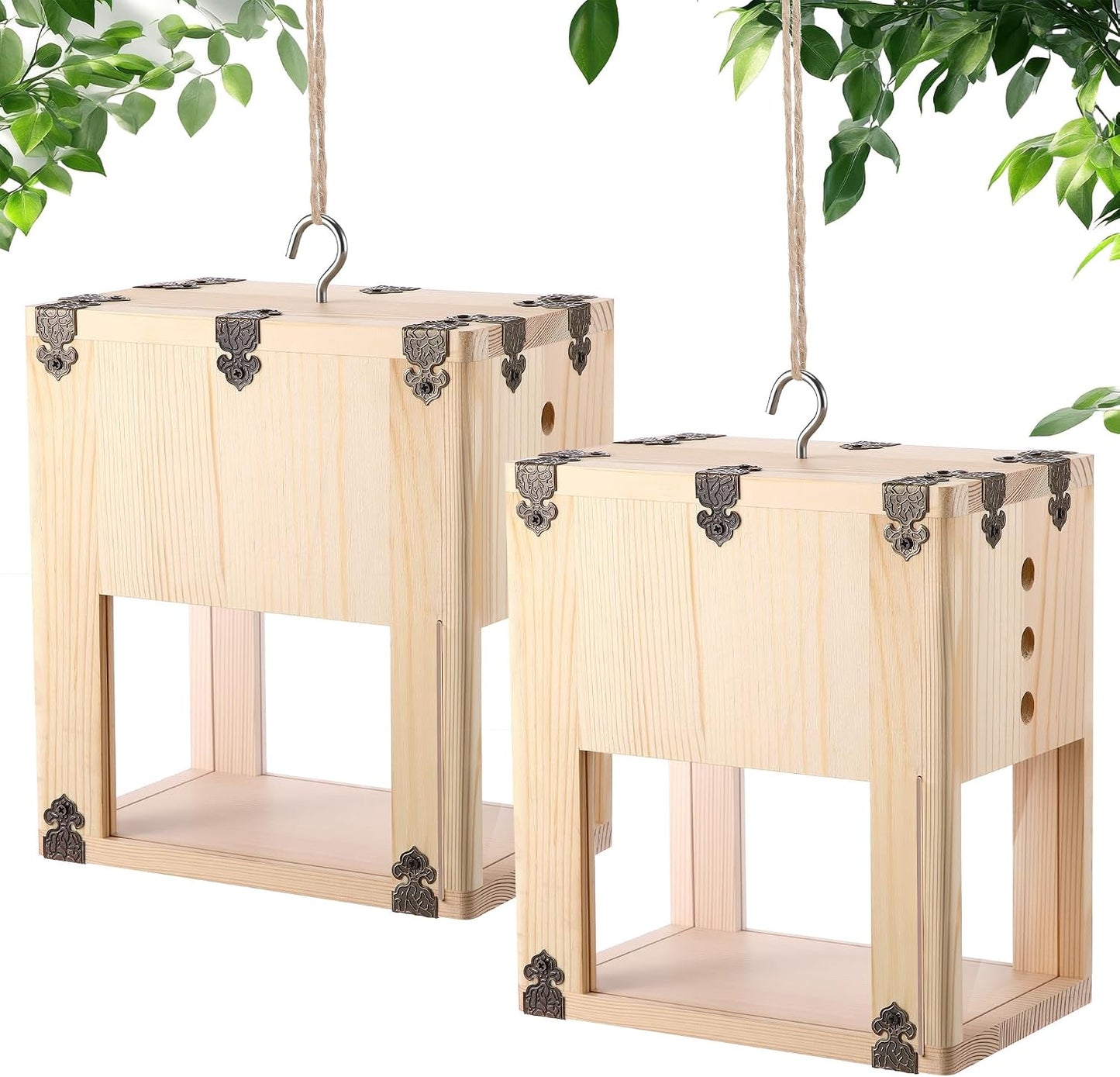 1 Pack Extra Large Carpenter Bee Trap for Outside, 2 in 1 Catch & Release Wood Bee Traps Outdoor Hanging, Timber-Fixed Expanded External Containment, Defender Trap for Bees Collection