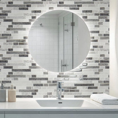 Art3d 10-Sheet Heavy-Duty Peel and Stick Backsplash, Waterproof Wall Tiles Stick on Kitchen Backsplash Living Space, Beige & White