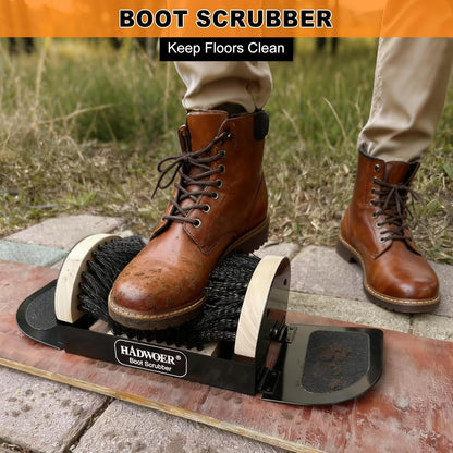 Hadwoer Boot Brush Scraper Outdoor – Heavy Duty Boot Scrubber & Shoe Cleaner Brush for Mud, Dirt & Snow – Durable Outdoor Boot Cleaner