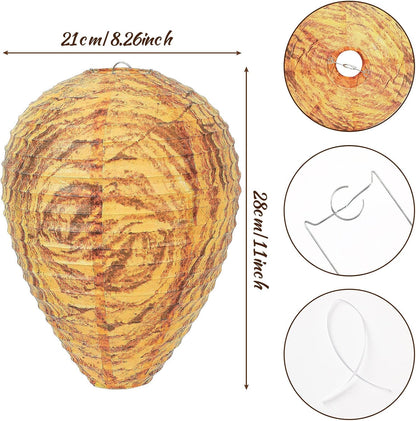4 Pack Wasp Nest Decoy Hanging Wasp Nest Stay Away from Wasps Hornets Yellow Jackets