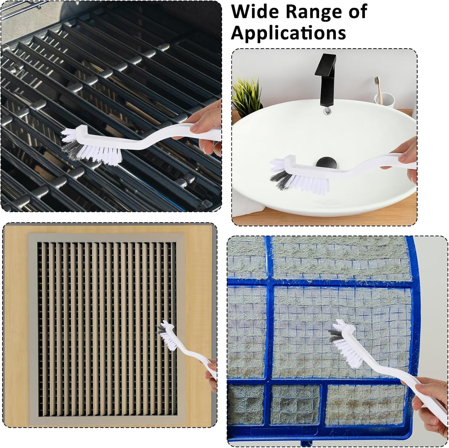 JJUNW 2Pcs Kitchen Scrub Brush, Angle Cleaning Brush, Right Angle Scrub Brush for Sink Household Dish Pot Pan Edge Corners, for Small Space Crevice Cleaning with Stiff Bristles (2)