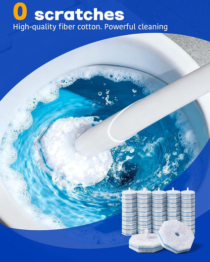 60 Pack Wand Refills Compatible with Clorox Toilet Brushes, Instant Foam Cleaning, Secure Lock No Slipping, Odor Neutralizing, Easy Snap-On Design