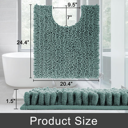 Yimobra Bathroom Rugs Non Slip Washable - Ultra Soft Absorbent Chenille Bath Mat, Quick Dry Shaggy Floor Carpet for Tub Shower, Gray Home Decor Accessories, 24x17 Inch