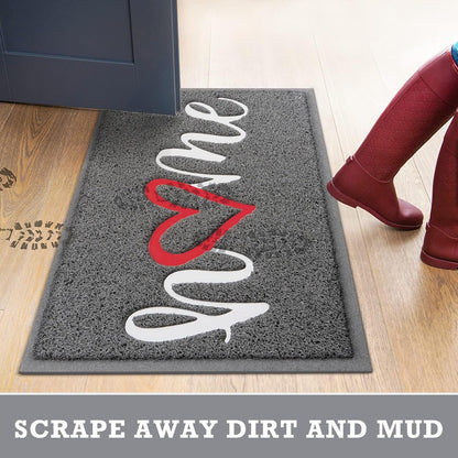 CozyBounty Black Door Mat Welcome Mats Outdoor Indoor Non-Slip Doormat for Entryway Low-Profile Floor Mat for Yard, Garage, High Traffic Areas (30"x17.5", Black)