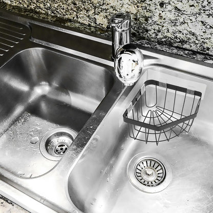 Garneck Kitchen Sink Organizer Tripod Sponge Holder Stainless Steel Dishcloth Draining Rack No-Drill Wall-Mounted Storage for Kitchen Sink Cleaning Accessories