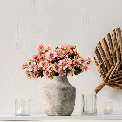 Ceramic Vase Set of 3, Modern Decorative Vases for Home Decor, Small Flower Pottery Vase Sets, Boho Farmhouse Rustic Vases for Living Room, Kitchen, Bedroom, Bathroom, Shelf, Table