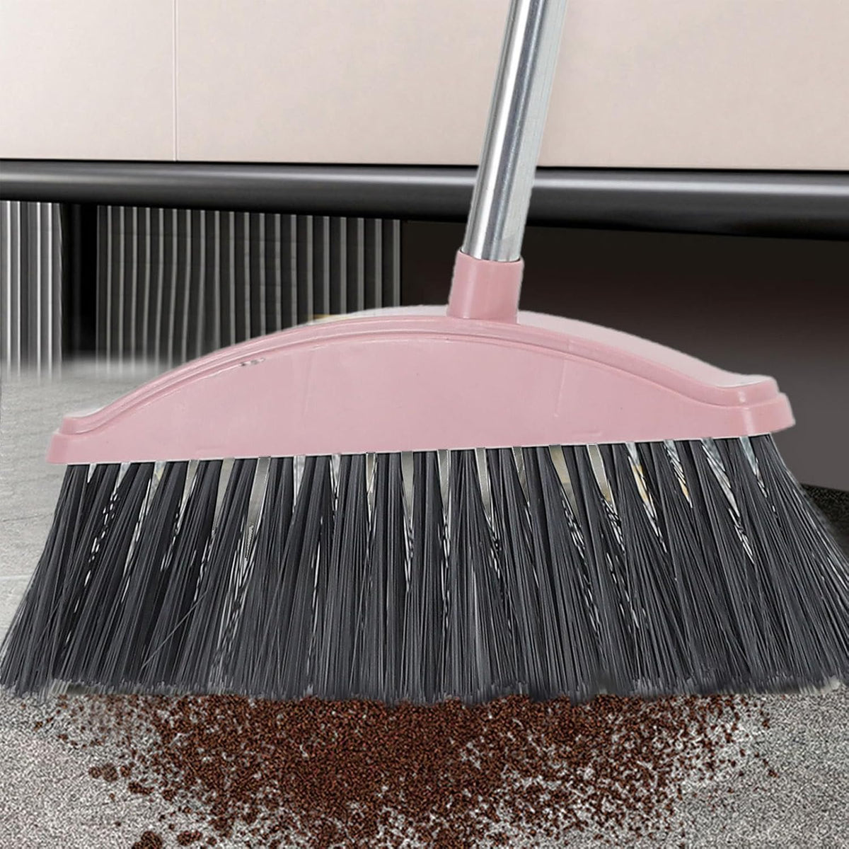 STAHAD Heavy Duty Outdoor Patio Broom with Long Handle Angle Floor Cleaning Broom for Indoor and Outdoor Use for Sweeping Pet Hair and Debris in Home and Garage