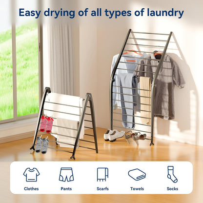Whitmor Spacemaker Folding Drying Rack, Freestanding Indoor Clothes Dryer, Space Saving Compact Design, 6"L x 26"W x 51.5"H, White