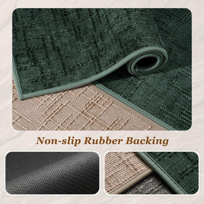AMOAMI Bath Mat Non Slip Super Absorbent Quick Dry Bath Mats for Bathroom Floor Rubber Backing Washable Bathroom Rugs Modern Woven Jacquard Mat, Beside Tub Bath Rugs, 17" x 24", LightGrey