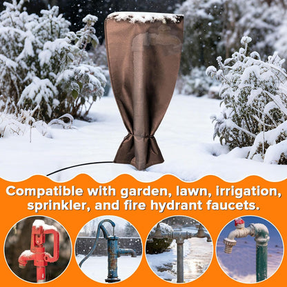 Heated Outdoor Faucet Covers for Winter Freeze Protection, 25.6" x 13.8" Outdoor Faucet Heating Cover, Reusable Waterproof Spigot Cover Winter Insulated Long Faucets Sock for Outside Faucet Hydrant