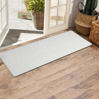 Yancorp 16"x26" Ultra Thin Bathroom Rugs,Low Profile Bath Rug,Rubber mat,Fit Under Door,Non Slip,Machine Washable Shower Rug,Dark Grey