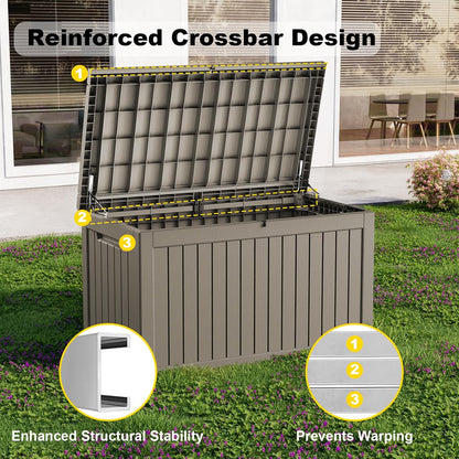 DRATO 35 Gallon Outdoor Storage Box Waterproof, Resin Small Deck Box for Patio Furniture Bench, Pool Garden Tools, Weatherproof Outside Storage Bin for Backyard Porch (Black, 35 Gallon)