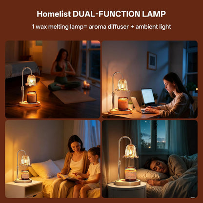 Homelist Candle Warmer Lamp with Timer, Height Adjustable Candle Lamp, Home Decor, Wax Melt Warmer for Birthday Chrismas Holiday Gifts for Mom, Women, Sister