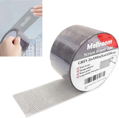Windows Screen Repair kit Tapes, Black 2 inches X 80 inches Patches Tool, Adhesive Waterproof Fiberglass Mesh Patch Covering Fix Wire mesh Door Tears Holes