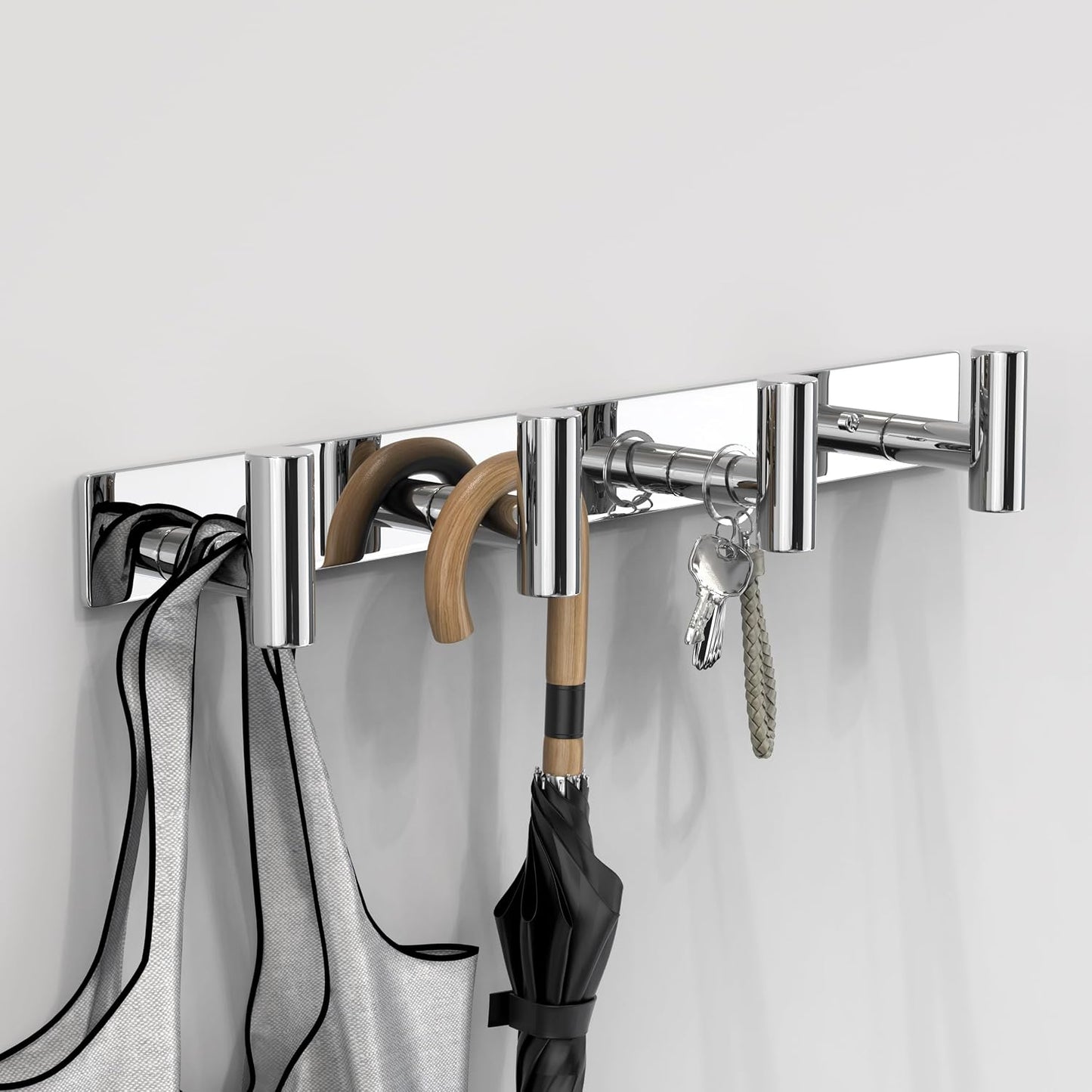 VAEHOLD Black Hat and Coat Wall Mount Rack - 3 Hooks for Robes, Bags, Keys, and Towels - Bathroom Towel Hanger Organizer (1 Pack)
