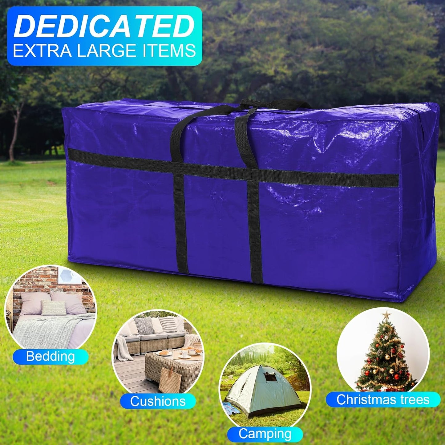 Windyun 4 Pack 57 Gallon Extra Large Moving Bags XXL Heavy Duty Storage Bag with Strong Zipper Handle Jumbo Big Tote Box Foldable for College Dorm Travel Clothes Duffle Blanket Pillow(Red)