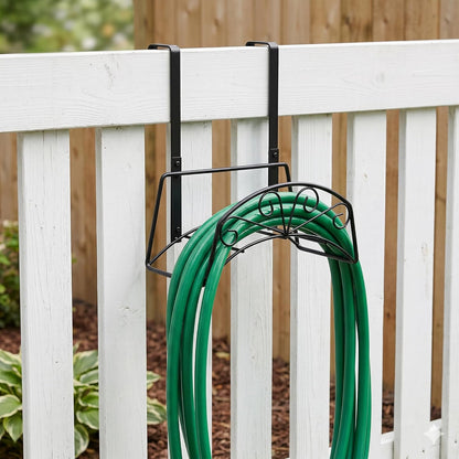 Garden Hose Holder, Sturdy Hose Storage Organizer Reel Rack for Outside Garden Lawn Yard Farm -Wall Mount Or Hanger (White)