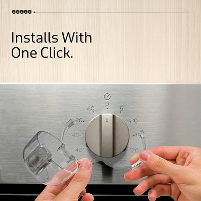 Gas Stove Knob Covers for Child Safety - 5 Pack Durable and Heat Resistant Oven Knob Covers for Baby Proofing Electric or Gas Stoves - Easy Install Clear View Stove Safety Knob Covers - Highcraft