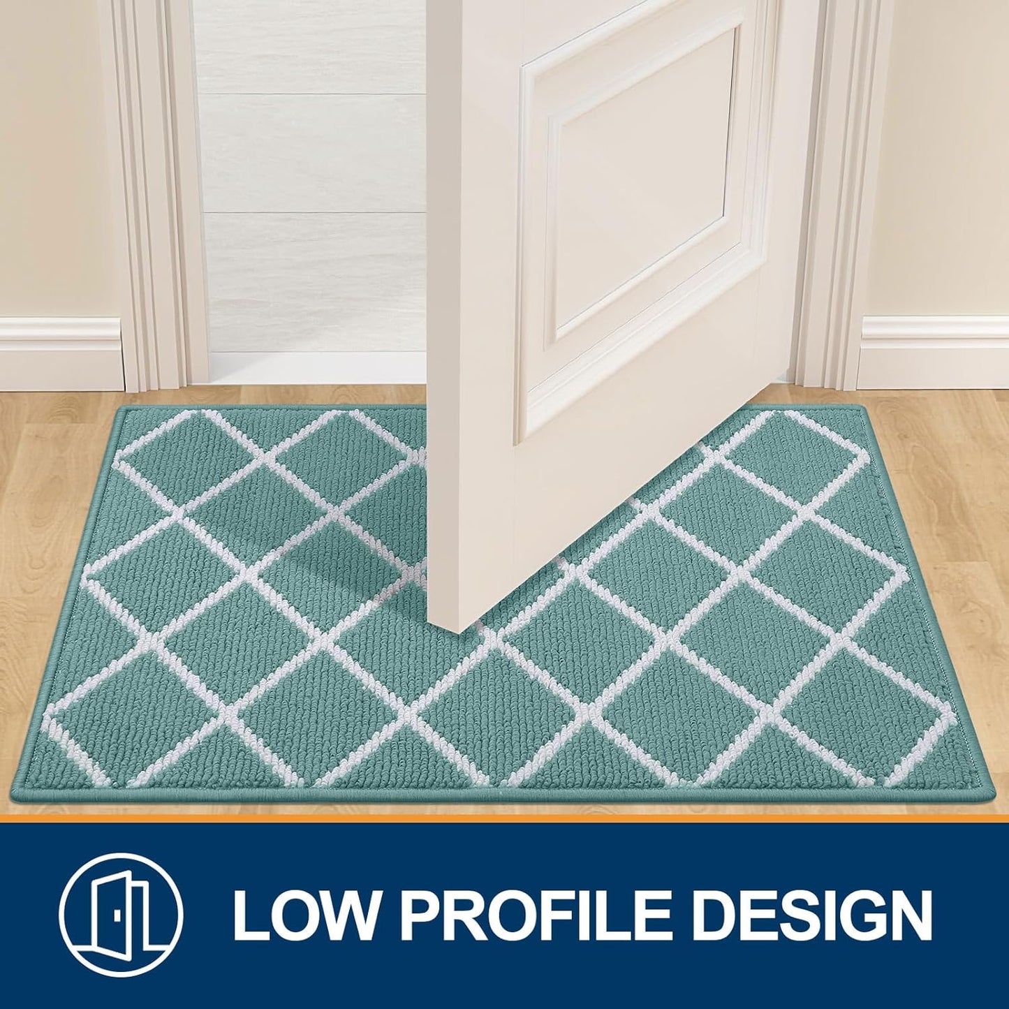 Finchitty Indoor Door Mat, Dirt Resistant and Absorbent, Low-Profile, Non-Slip, Washable Inside Floor Mats for Front Door, Back, and Entrance, 32" x 20", Grey