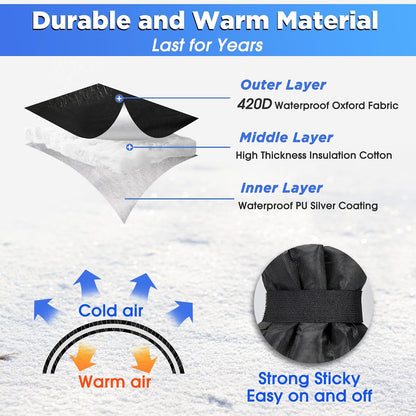 IPOW Outdoor Faucet Covers for Winter Freeze Protection - Pro 10"H x 6.3"W Outside Hose Bib Reusable Thickened Water Spigot Covers Winter Insulated, Waterproof Water Faucet Socks - 4 Pack