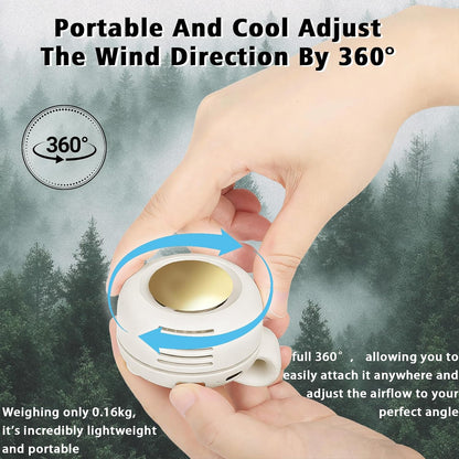 Portable Clip-On Fan, Mini USB Rechargeable 360° Rotatable Fan, Personal Fan 3-Speed Silent Mini Bladeless Fans