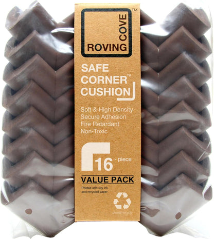 Roving Cove HeftyFit Corner Protector for Baby (4 Large Corners), Heavy-Duty Soft Rubber Foam Furniture Corner Bumper Guards, 3M Adhesive Pre-Taped, Oyster White (Off White)