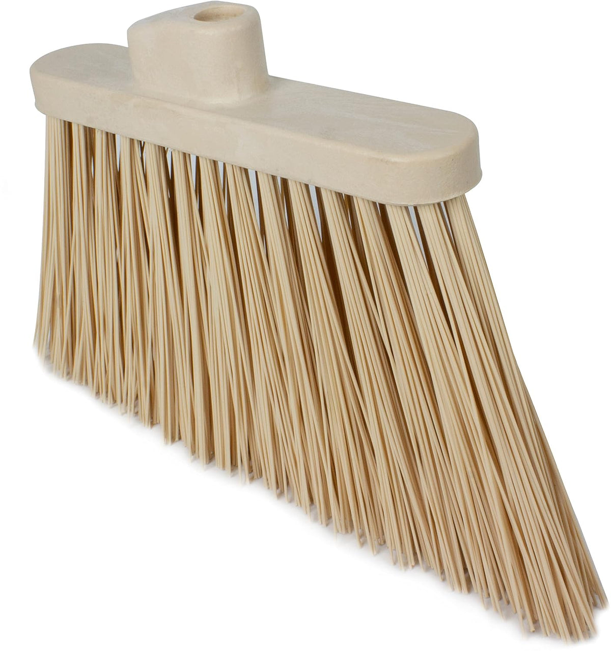 SPARTA Plastic Broom Head, Angled, Un-Flagged for Large Debris Indoor, Outdoor, Home, Restaurant, Lobby, Office, 12 Inches, Green