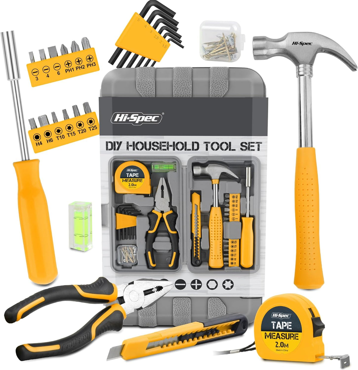 Hi-Spec Small Tool Kit Compact Set for Home and Office DIY, Green Mini Tool Box for Basic Household Repairs, Starter Toolkit in a Portable Toolbox Case.