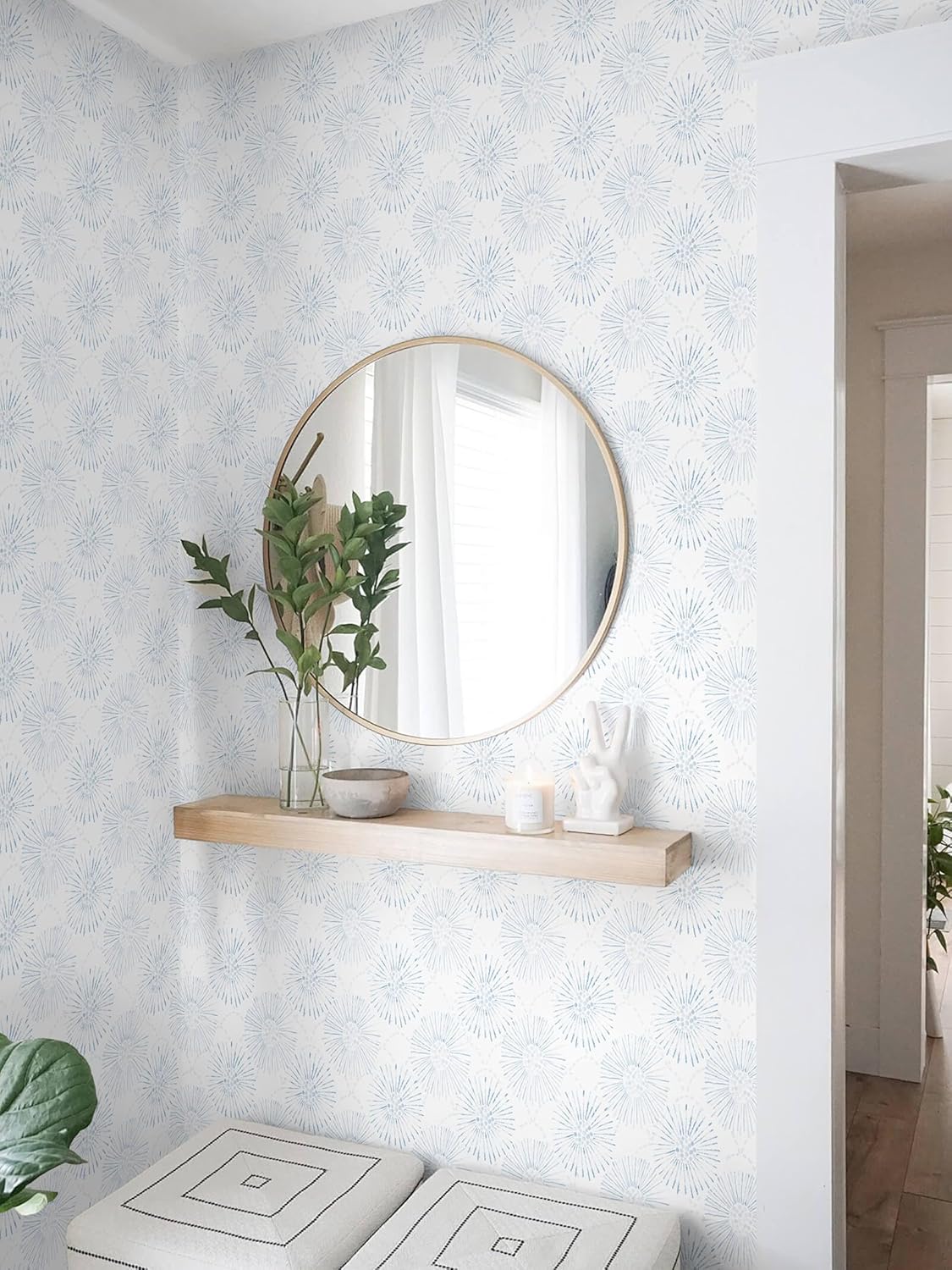 Boho Wallpaper Neutral Peel and Stick Wallpaper 78.7"x17.3" Geometric Wall Paper Beige and White Contact Paper Textured Removable Vinyl Waterproof for Bedroom Farmhouse Kitchen Bathroom
