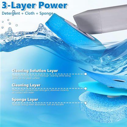 2 Pack Disposable Toilet Brush and Holder Set, Disposable Toilet Cleaning System Extended Handle with 48 Toilet Wand Refills, Toilet Brush for Toilet Bowl Cleaners, Bathroom Cleaning, Bathtub