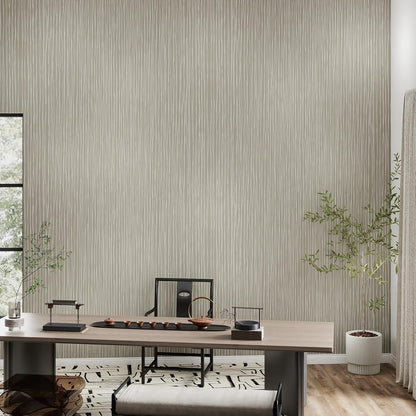 Modern Peel and Stick Wallpaper 17.3" x 78.7" Self Adhesive Wallpaper Textured Neutral Stripe Contact Paper Removable Vinyl Wall Paper for Living Room Bedroom Accent Wall Modern Minimalist Wall Decor