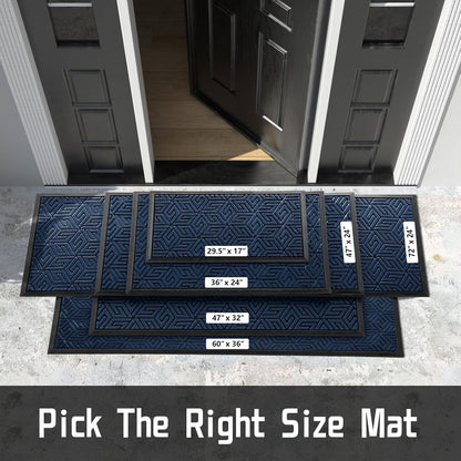 Yimobra Doormat Outdoor Entrance 29.5x17, All-Weather Waterproof Outdoor Mats for Front Door, Non Slip Welcome Door Mat for Patio Proch Outside Entryway Indoor, Black