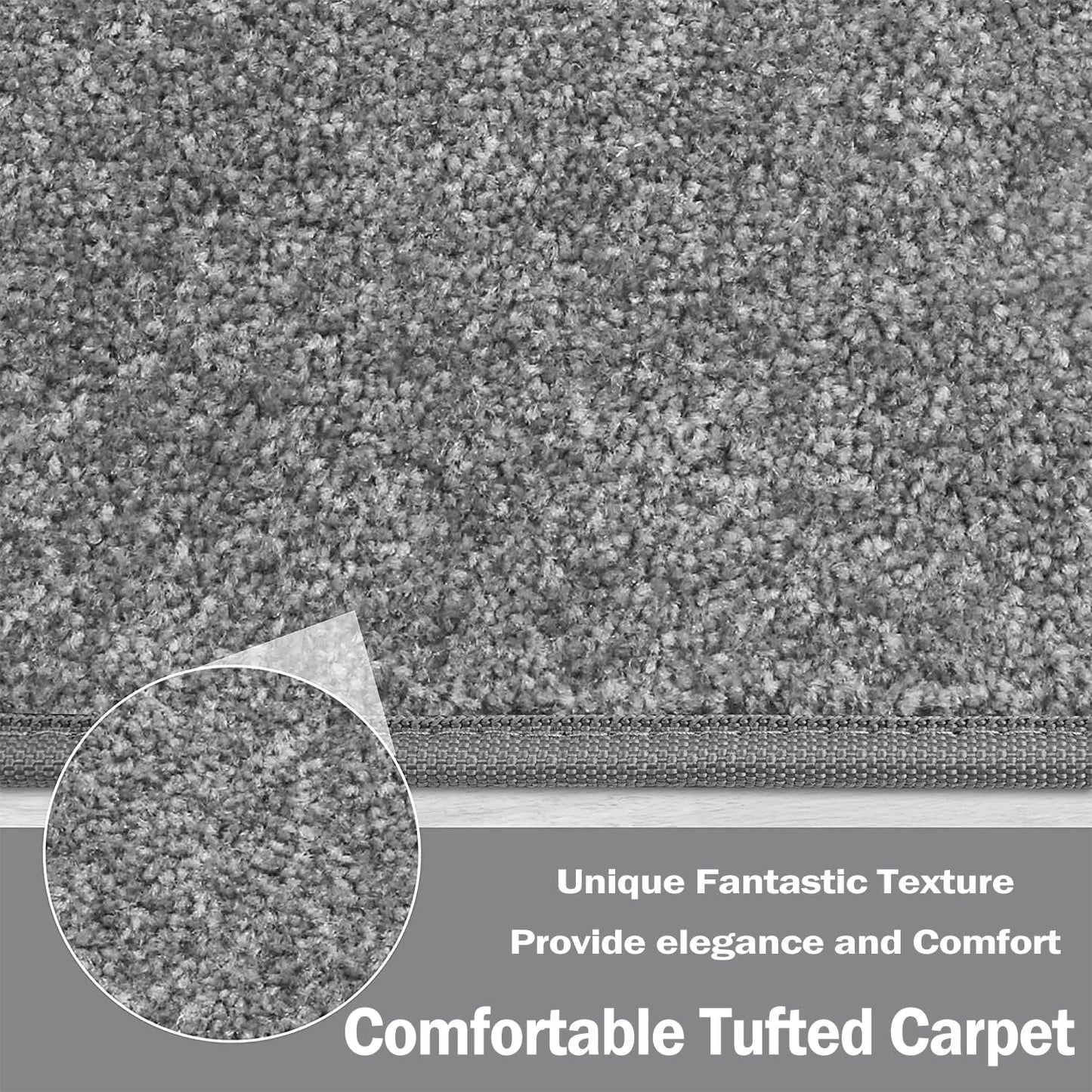 PURE ERA Carpet Stair Treads Tape Free Non Slip Indoor Stair Carpet Stair Protectors Pet-Friendly Non-Slip Skid Resistant Washable Reusable 8" x 30"(2 Pieces,Black)