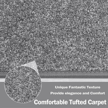 PURE ERA Carpet Stair Treads Tape Free Non Slip Indoor Stair Carpet Stair Protectors Pet-Friendly Non-Slip Skid Resistant Washable Reusable 8" x 30"(2 Pieces,Black)