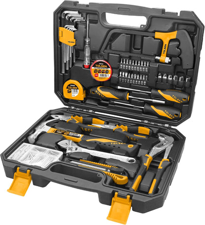 TOLSEN Auto Repair Tool Set Home Mechanic Tool Kit with Toolbox | Portable Complete General Basic Home Tool Kit and Reversible Ratchet Socket Set for Men Women